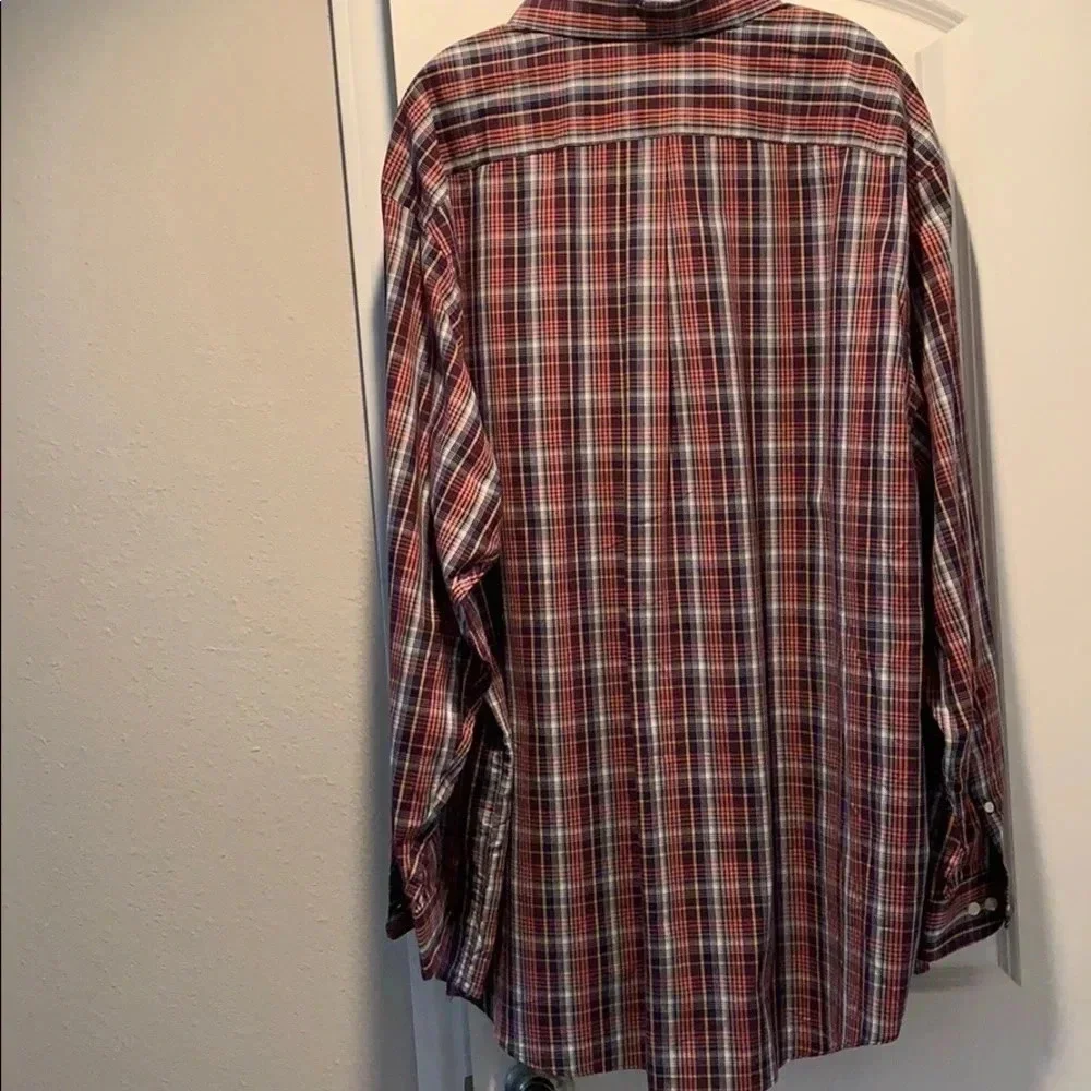 Roundtree & Yorke Plaid Button-Down Shirt 3XLT